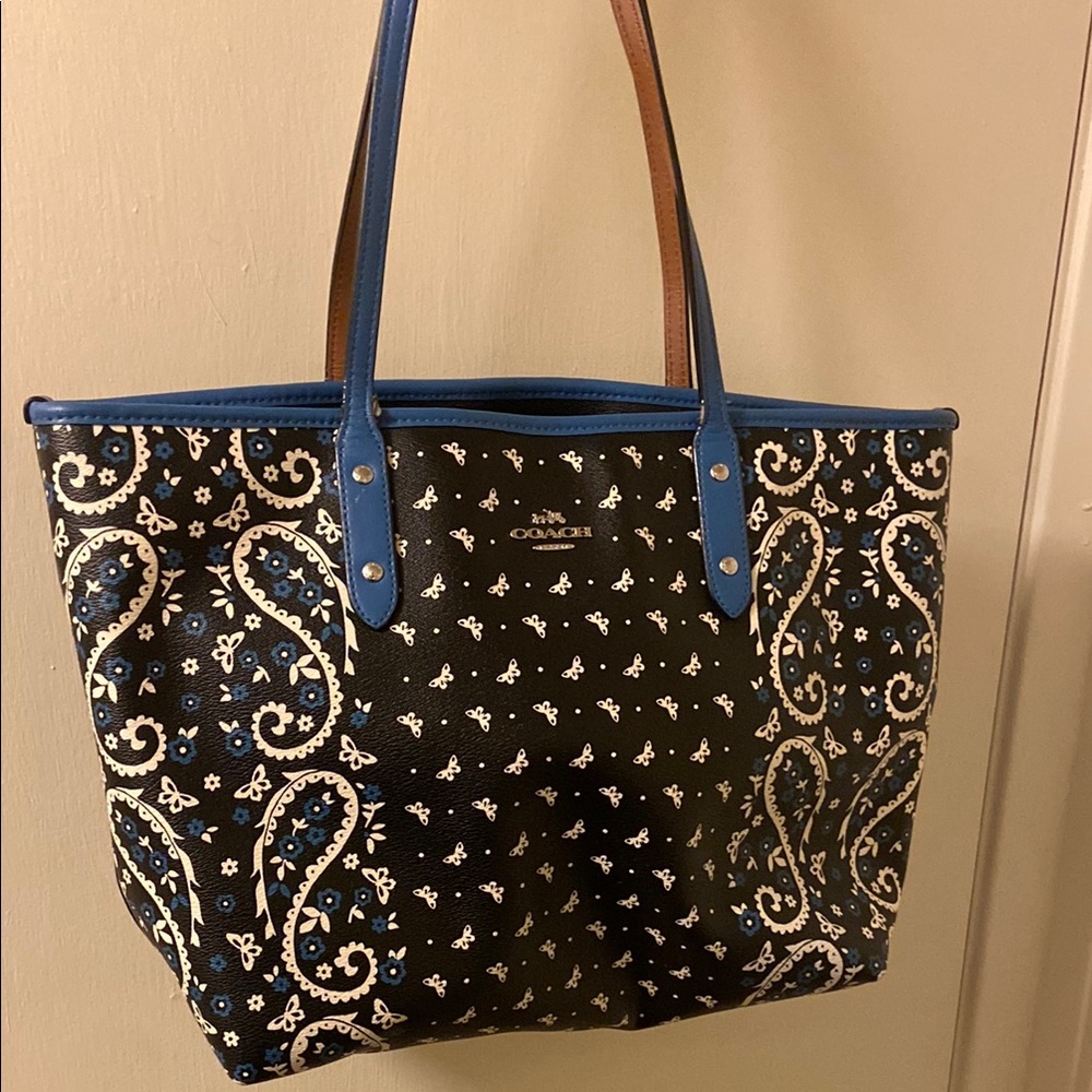 Coach Black and Blue Tote Bag